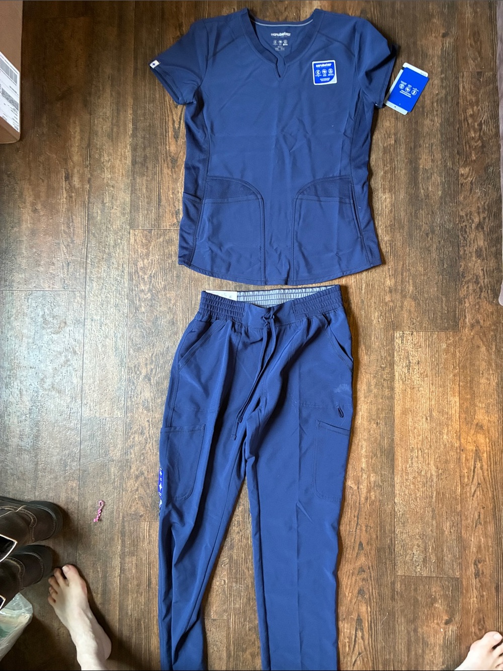 Scrubstar Navy Medical Scrub Top and Jogger Pants Set